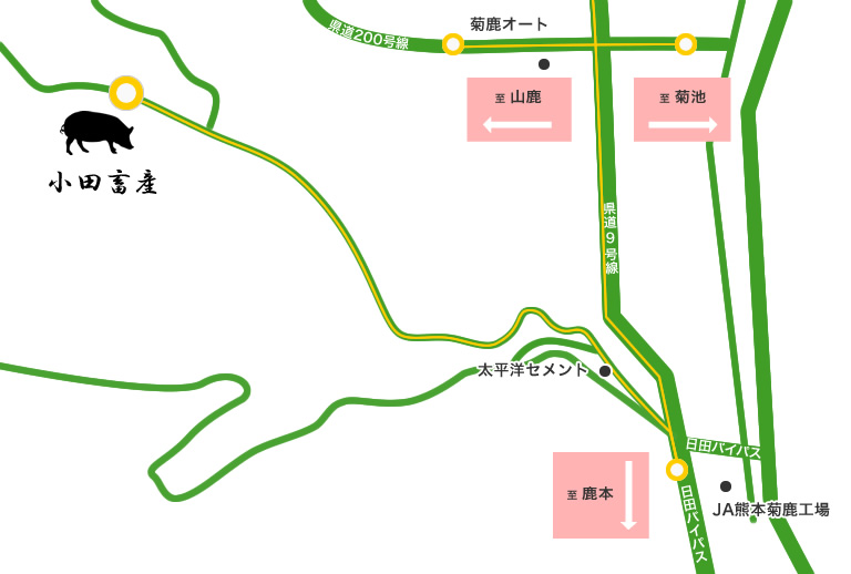 小田畜産周辺地図